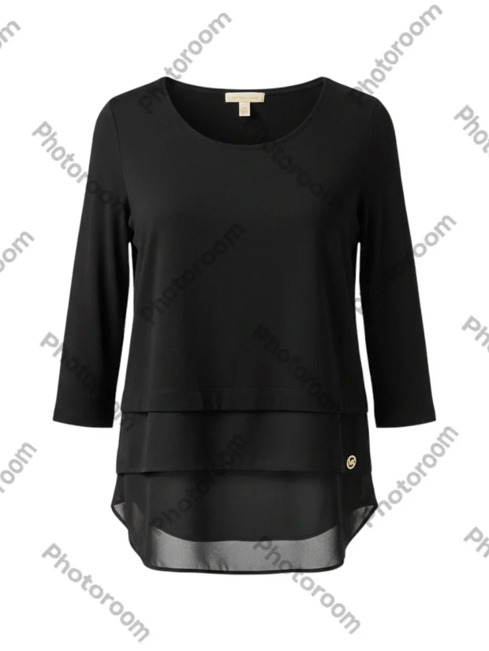 Michael Kors Black 3/4 Sleeve Top L